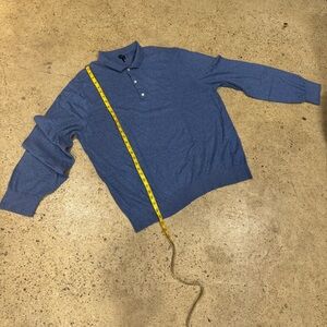 Jcrew Sweater Polo Classic Preppy  Long-Sleeve Mens Blue size Xxl